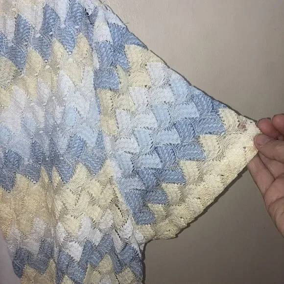 Alfred Dunner Faux Twinset Crochet Cardigan Beaded Tank Combo Petite Large - Picture 4 of 7